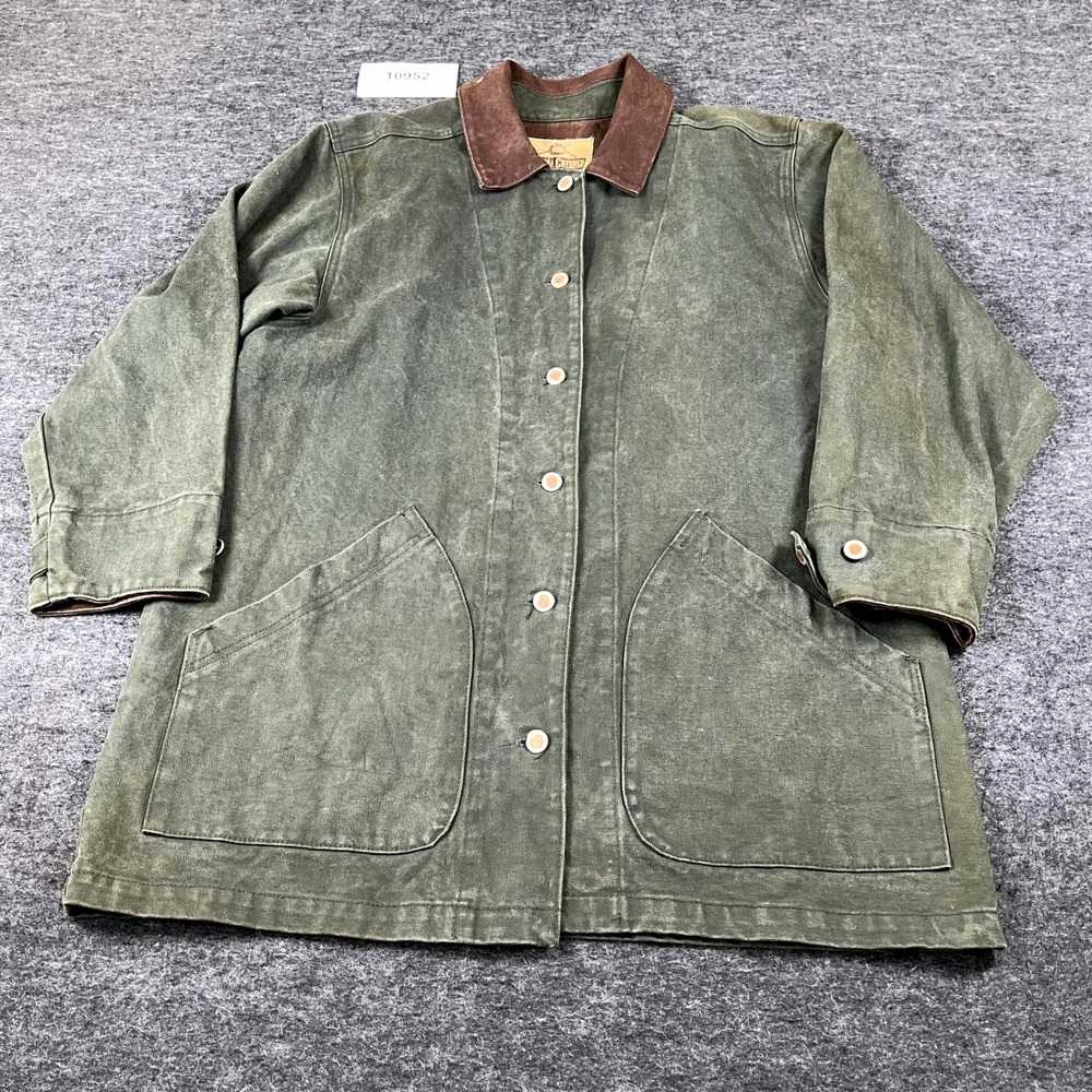 Vintage Gotcha Covered Lodgewear Jacket Womens Large Green Cotton Button Front